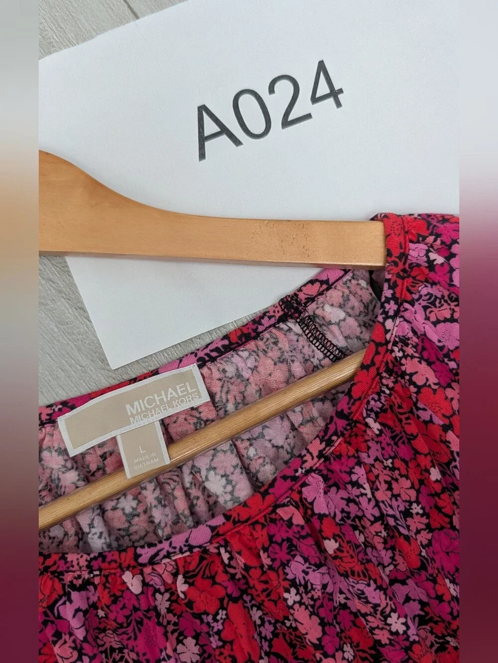 Michael Kors Floral Blouse - Casual Ruffle Sleeve Top Sz L.